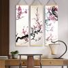 1PC/4PC Wall Art Mountain Plum Blossom Chinese Landscape Canvas Posters Solid Wood Hanging Painting