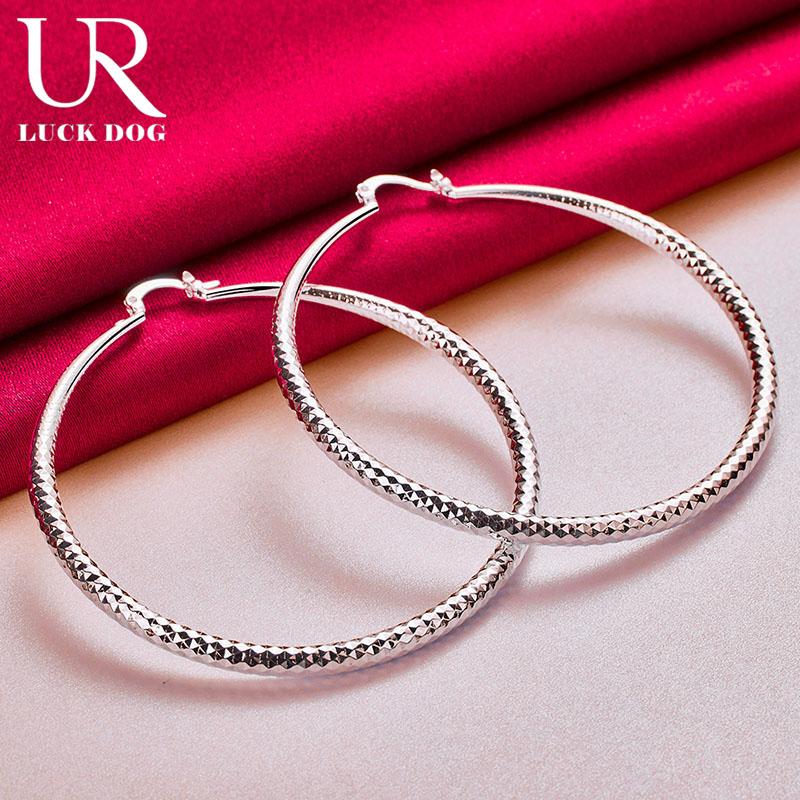 Серьги для пирсинга из стерлингового серебра 925 пробы, круглые, 70 мм, с текстурой дерева, модные свадебные украшения