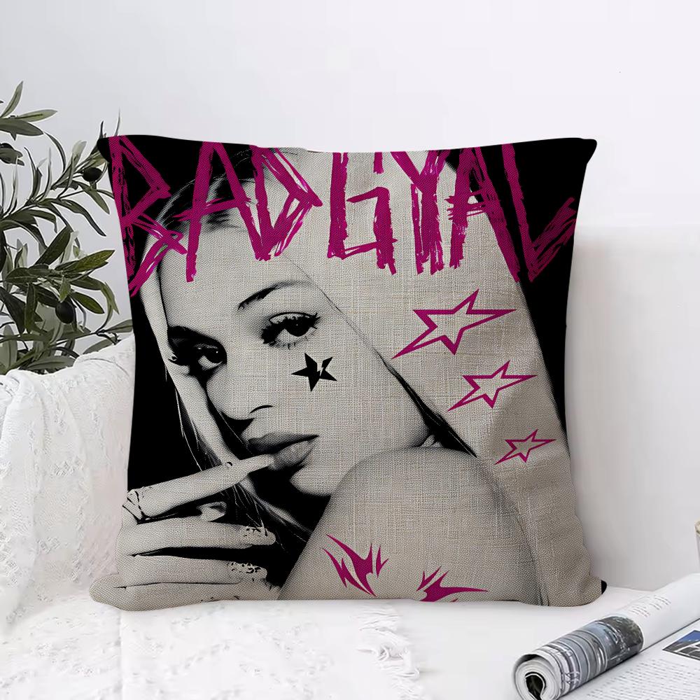 Singer B-Bad G-Gyal Cushion Cover Breathable Linen Pillow Cover Skin-Friendly Home Decor Pillowcase With Hidden Zipper