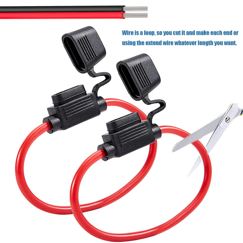 5 упаковок, держатель предохранителя 16 AWG, линейные автомобильные ножи ATC/ATO с 60 шт. мини-автомобильными предохранителями 5A, 10A, 15A, 20A, 25A, 30A и 3,2 фута, 2-контактный электрический провод