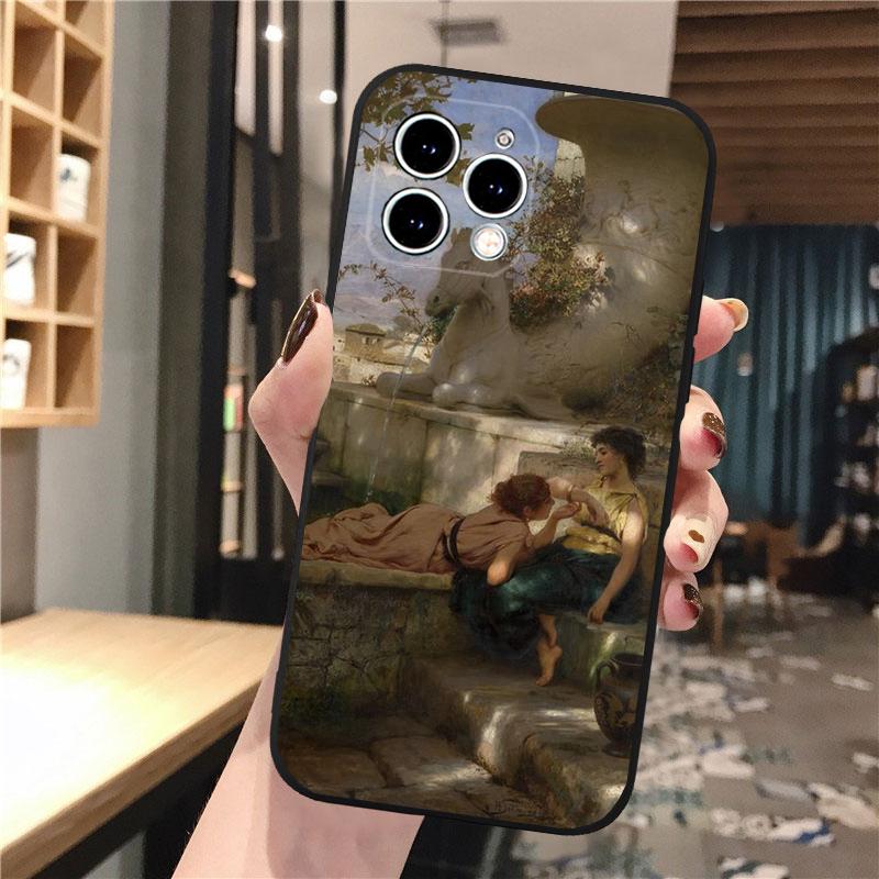 Renaissance Art Painting Phone Case For Iphone 15 14 Pro Max 13 12 11 Pro Max XSMax XR 12 13 Mini 14 Plus Shell