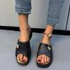 2024 Женская обувь на танкетке с мягкой подошвой Лето 2024 Черные тапочки Женские нескользящие тапочки для отдыха Женские повседневные сандалии на платформе для отдыха