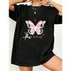 Oversized T Shirt Black Butterfly Print Be Yourself Graphic Tee For Casual Wear And Everyday Outfits