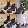 Retro Polished Cigarette Boots Women's 2025 Autumn New Thick Heel Chelsea Boots Women's Casual Short Boots Women's Versatile Women
