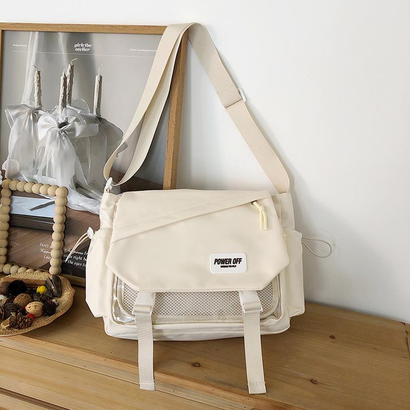 Japanese Two-dimensional Girl Millet Pain Bag Student Large-capacity Transparent Messenger Bag Simple Solid Color Shoulder Messenger Bag