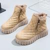 Осенние и зимние зимние ботинки с плюшевыми хлебными ботинками, толстые подошвы для увеличения роста, короткие зимние ботинки из хлопка, теплая хлопковая обувь
