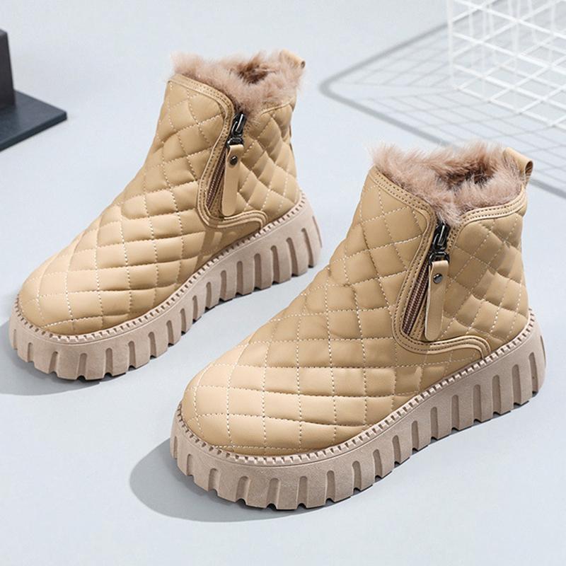 Осенние и зимние зимние ботинки с плюшевыми хлебными ботинками, толстые подошвы для увеличения роста, короткие зимние ботинки из хлопка, теплая хлопковая обувь