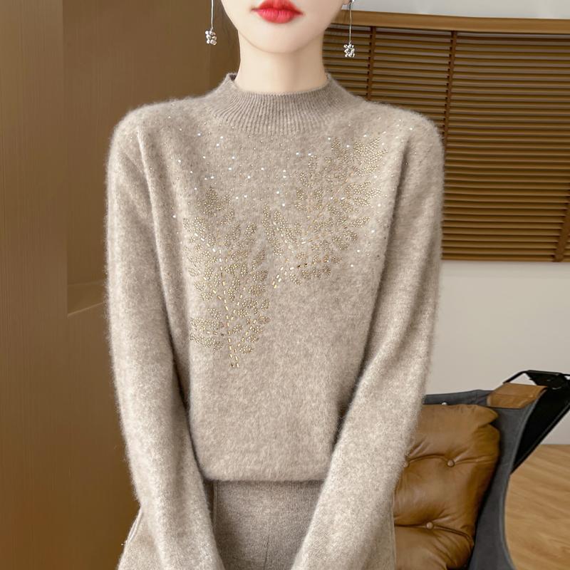 Женский кашемировый свитер Qinghe Cashmere 30% кашемир 70% шерсть Осень и Зима Пуловер Теплый и Модный