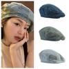 Warmth Denim Beret Newsboy Cap Octagonal Hat Retro Painter Hat  Travel