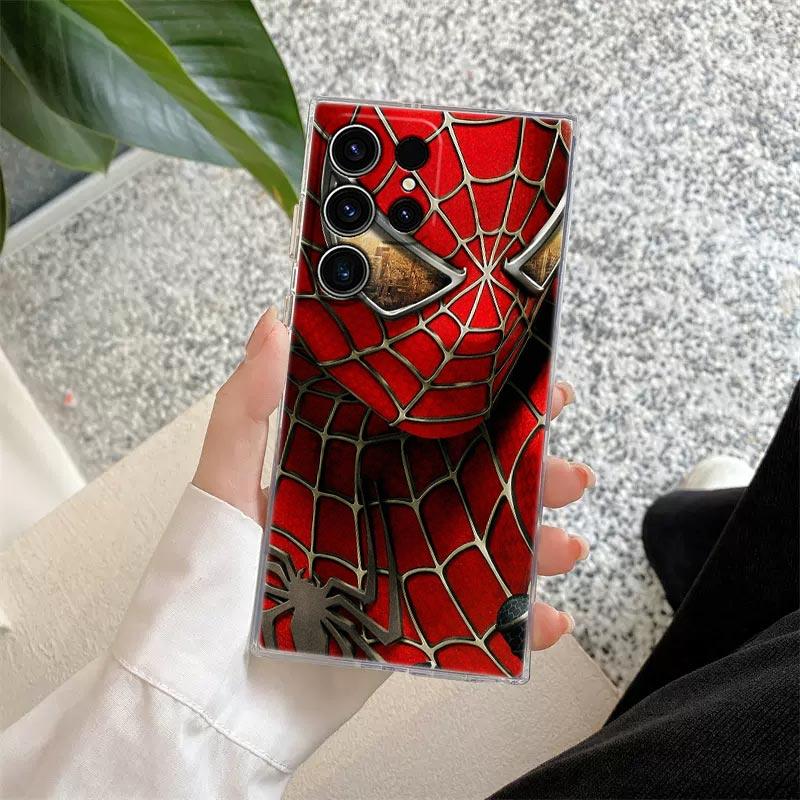 Прозрачный чехол Marvel для Samsung Galaxy S26 S25 Ultra S24 S22 S26 Plus S20 S23 S21 FE 5G Прозрачная накладка Человек-паук Веном Дэдпул