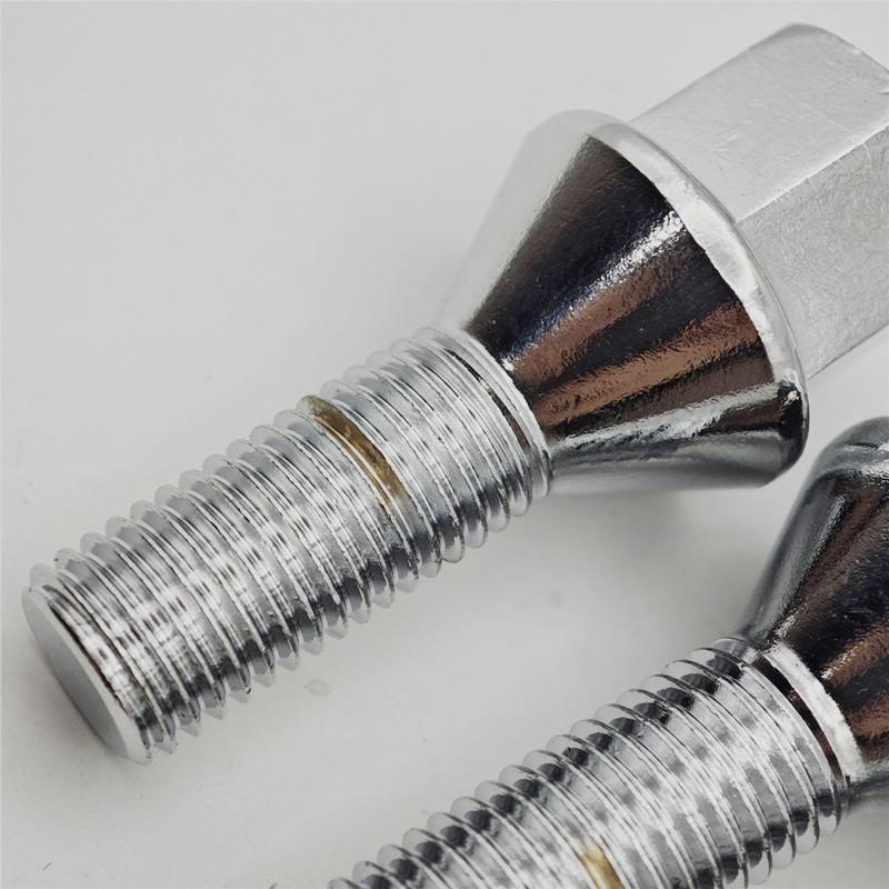 4PCS Alloy Wheel Bolts Nuts Lugs M12 X 1.5, 17mm Hex, Cone Taper Seat For Dacia Fiat Lotus Maserati Nissan Renault Mini Suzuki