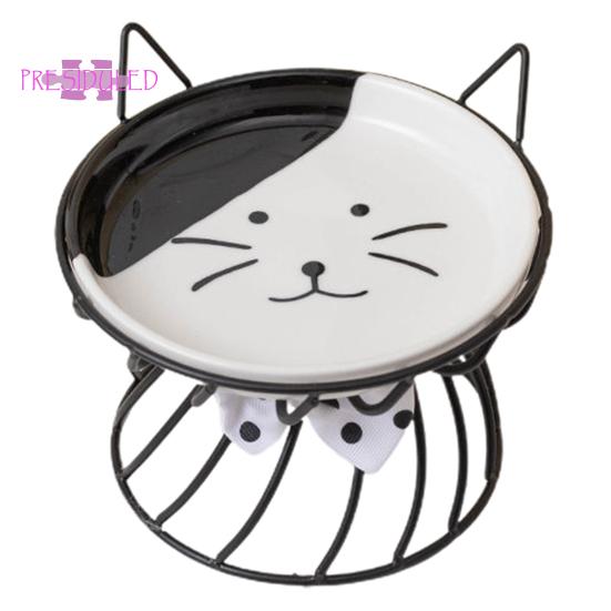 Приподнятая миска для кошачьего корма, большая вместимость, против рвоты, керамическая посуда с кронштейном — Товары для домашних животных