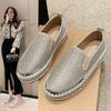 2025 Spring New Lazy One-pedal Casual Shoes Thick-soled Round Head Single Shoes Women's Rhinestone Loafer Single Shoes Large Size
