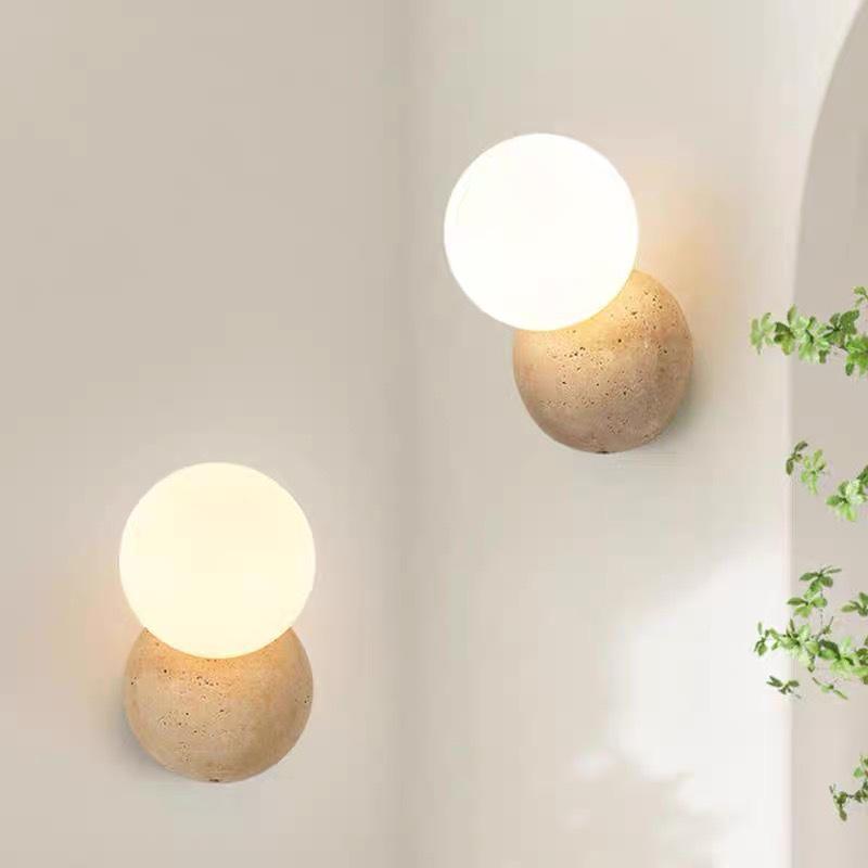 Настенный светильник Ваби-Саби в стиле середины века кремового цвета для спальни или гостиной