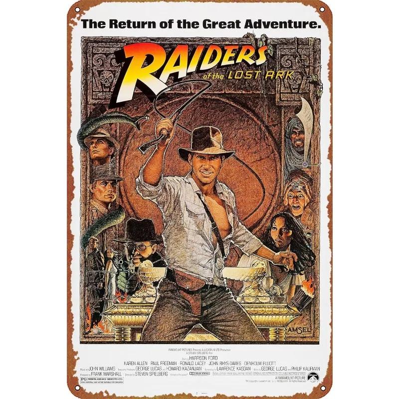 Классический Киноплакат из Жести Индиана Джонс Металлическая Вывеска Ретро Промышленный Настенный Декор Табличка Бар Гараж Дом Жестяной Знак Художественные Пластины