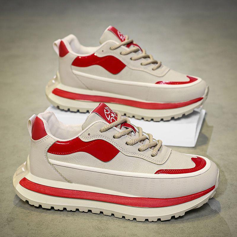 Мужская обувь 2025 осень новая дышащая низкая повседневная обувь «папины кроссовки» универсальный тренд на толстой подошве увеличивающая рост спортивная и повседневная обувь