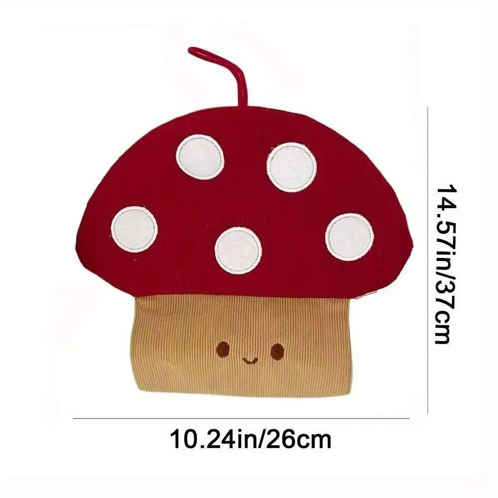 1 шт. Креативная тканевая коробка для салфеток в виде гриба, Милый декоративный подвесной мешок для салфеток, Настенный контейнер для салфеток, Гостиная