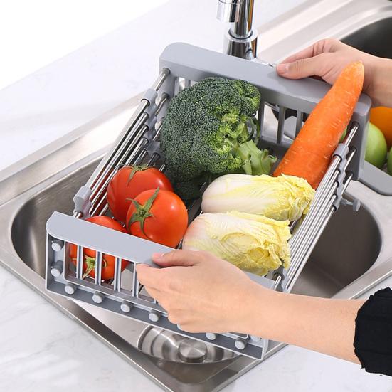 Телескопическая сушилка для раковины Yousheng, компактная сушилка для посуды из нержавеющей стали, выдвижной многофункциональный органайзер для кухонной раковины