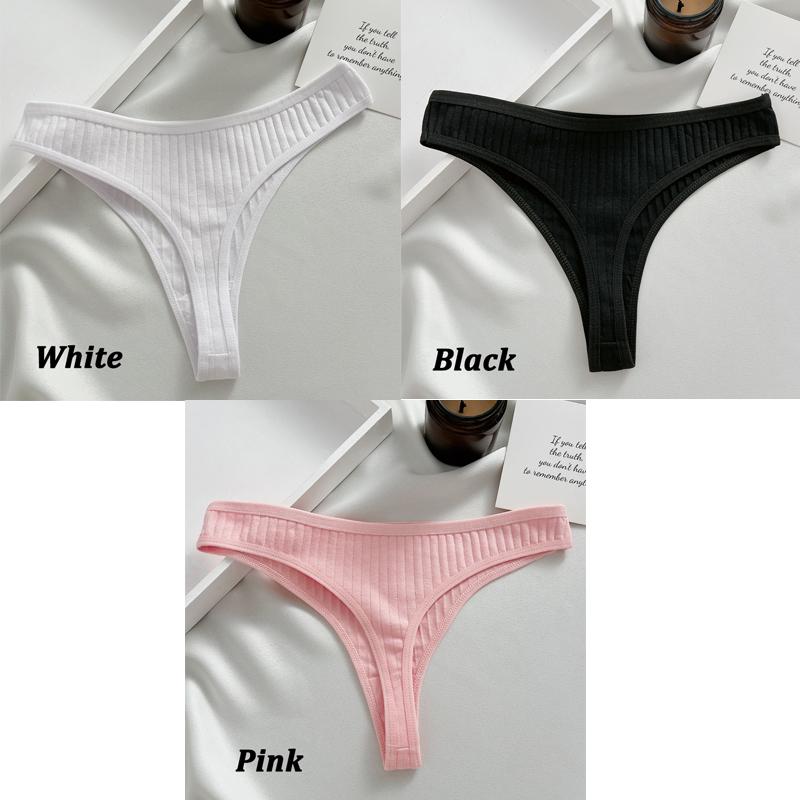 FINETOO 3 шт./компл. женские хлопковые стринги сексуальные трусики-стринги с низкой посадкой нижнее белье женское дышащее мягкое нижнее белье однотонные трусы