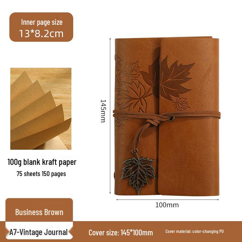 Ретро блокнот на кольцах «Кленовый лист» с настраиваемым логотипом и обложкой с эффектом «кожи»