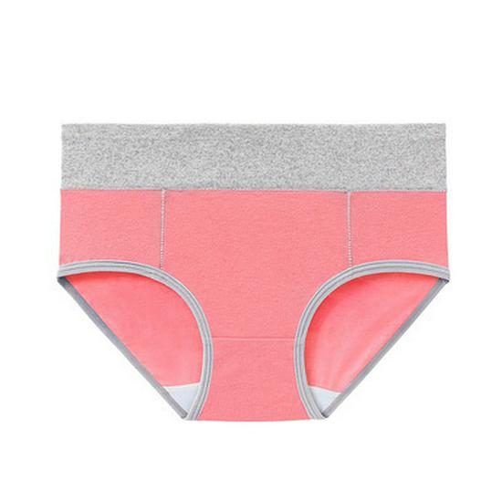 Plus Size 5XL Color-Block Hip-Lifting Mid-Rise Triangle Cotton Women's Underwear