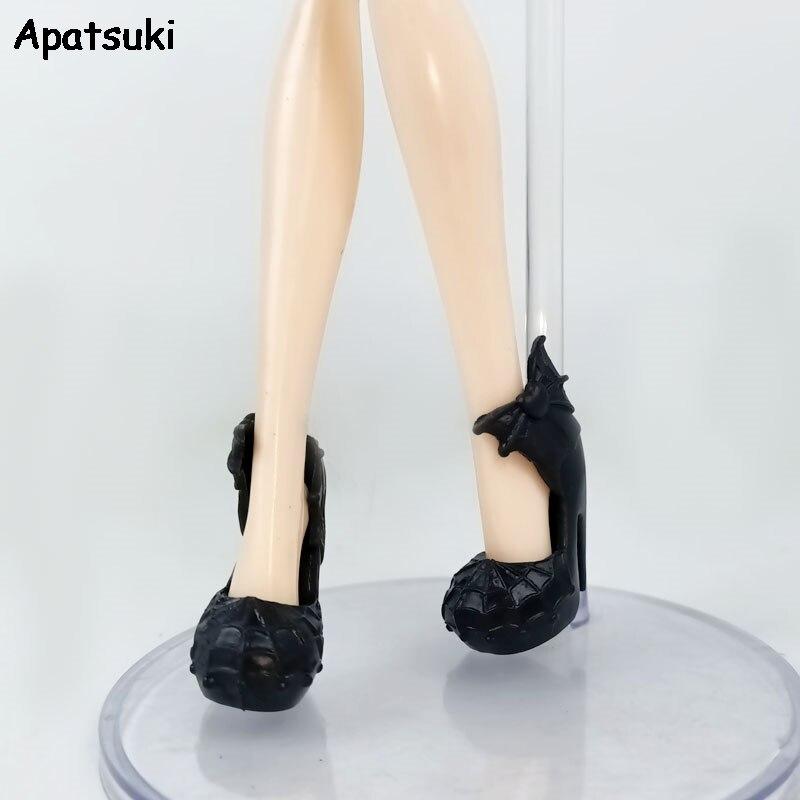 Black Spider Web Fashion Doll Shoes for Monster High Dolls High Heel Shoes Doll Accessories For 1/6 Demon Monster Doll DIY Toys