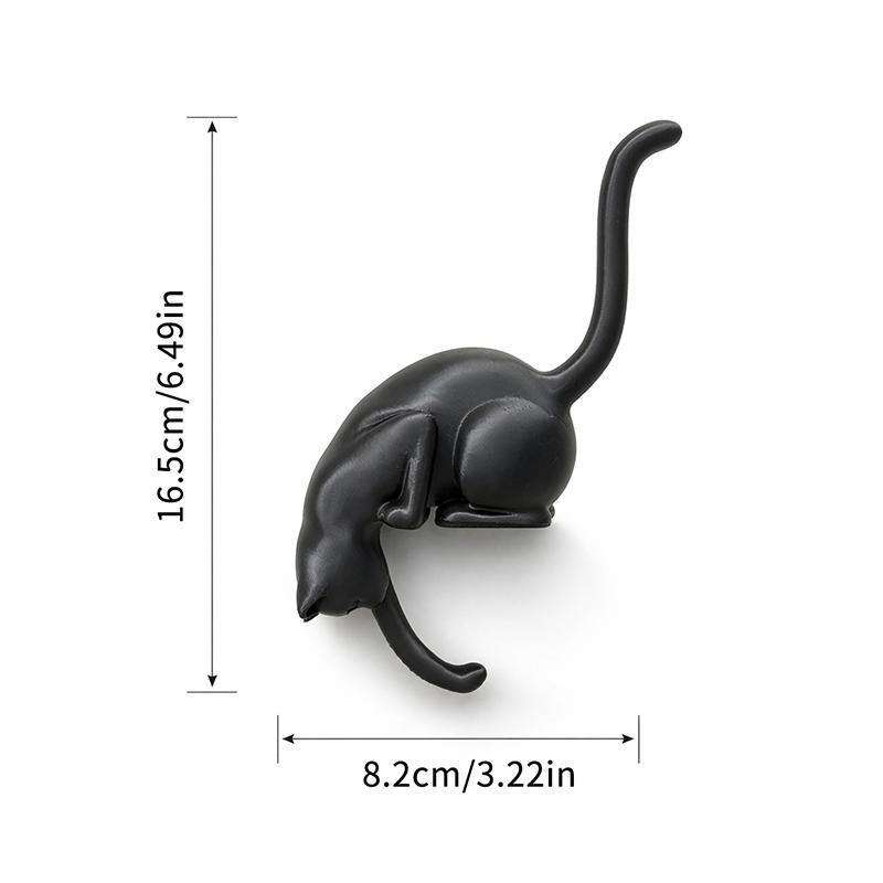 Перевернутый подвесной крючок-украшение в виде кошки, напечатанный на 3D-принтере - Крючок-храповик в форме кошки для домашнего декора, ключей, в помещении, Идея для любителя домашних животных