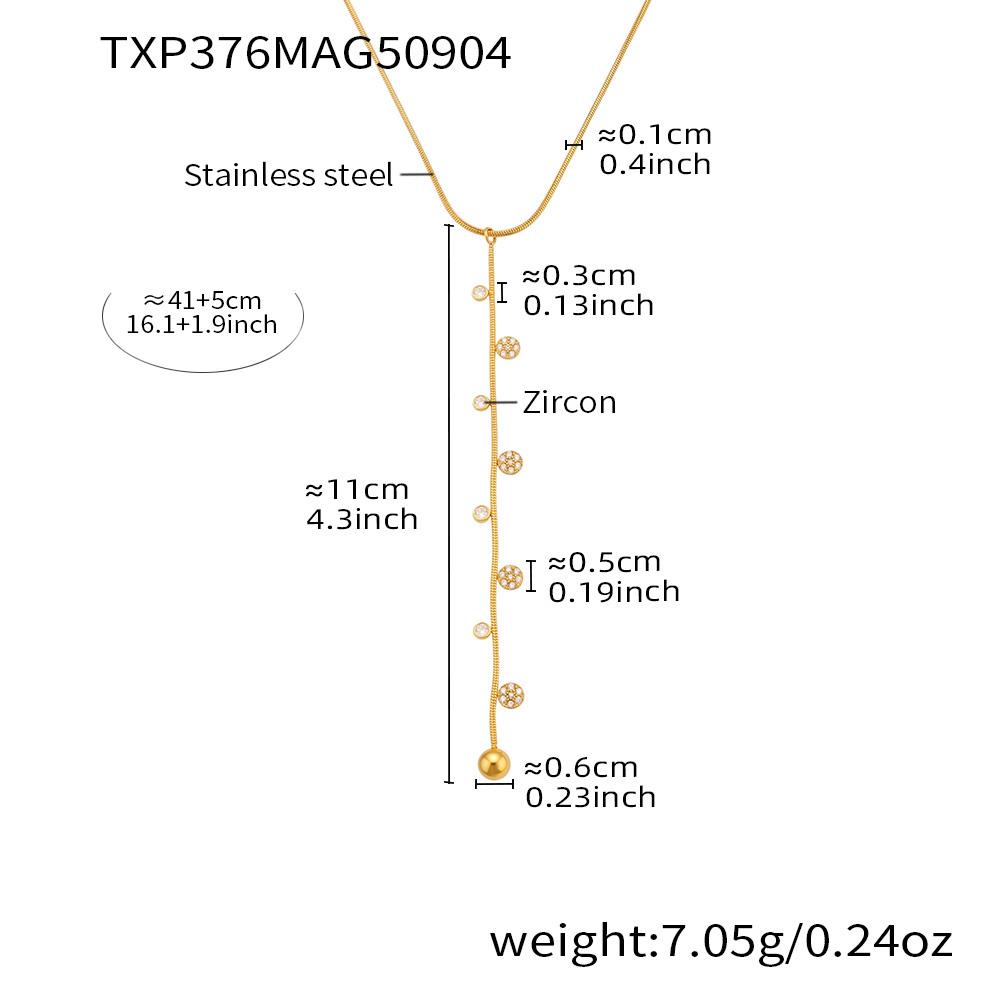 Лариат Y-образное ожерелье Сочетающийся браслет Из нержавеющей стали С покрытием 18 каратным золотом С цирконием Цветок Цепочка Ожерелья Браслеты Для женщин