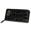 Мужской кожаный длинный кошелек на молнии с отделением для монет, Gypse, 023623, Черный