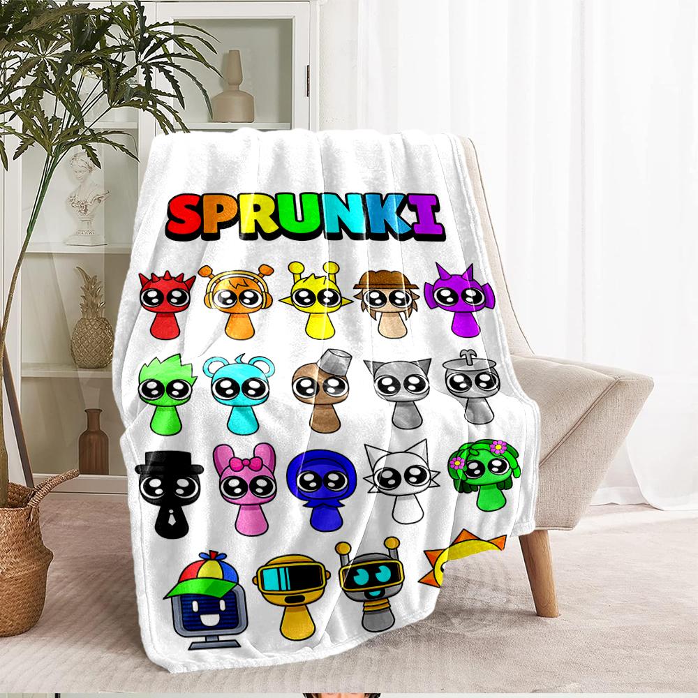 Sprunki Theme Printed Blanket - Perfect for Couch, Bed, Travel & Outdoor Use | Machine Washable, Cozy & Durable.