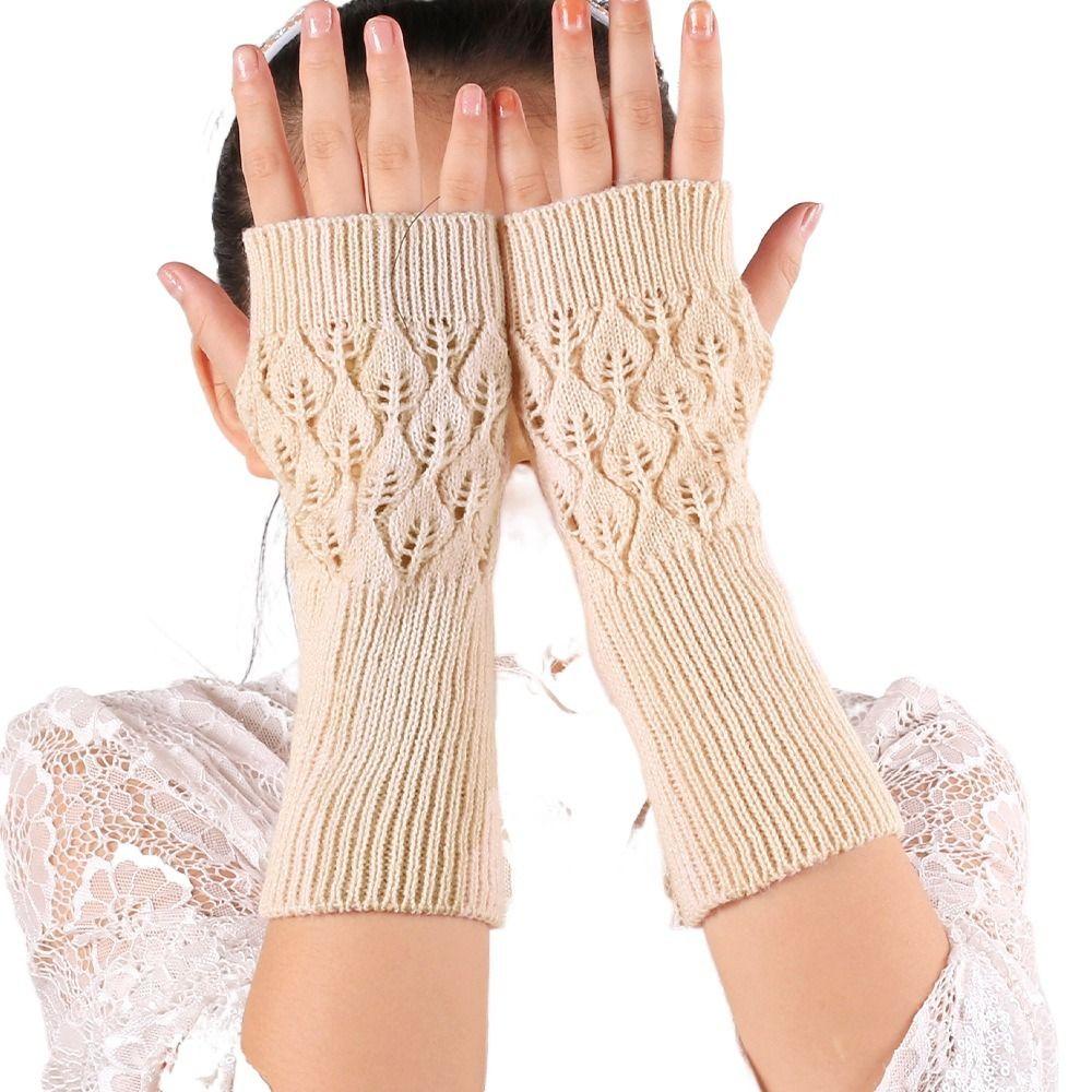 Экран Вождение Зима Анти-УФ Велосипедные Трикотажные Перчатки Полупальцевые Перчатки Без Пальцев Женские Варежки