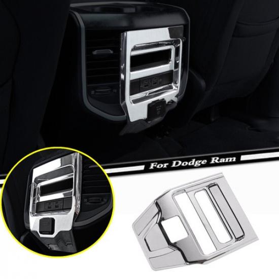 Car Rear Control Air Vent Cover Trim For Dodge RAM 1500 19-24 Accessories Chrome