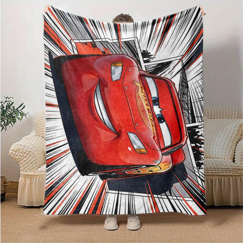 1pc Mcqueens Race Flannel Blanket Soft Warm Throw Blanket for Bedroom Living Room Bed Travel Camping Picnic Gift. M730066