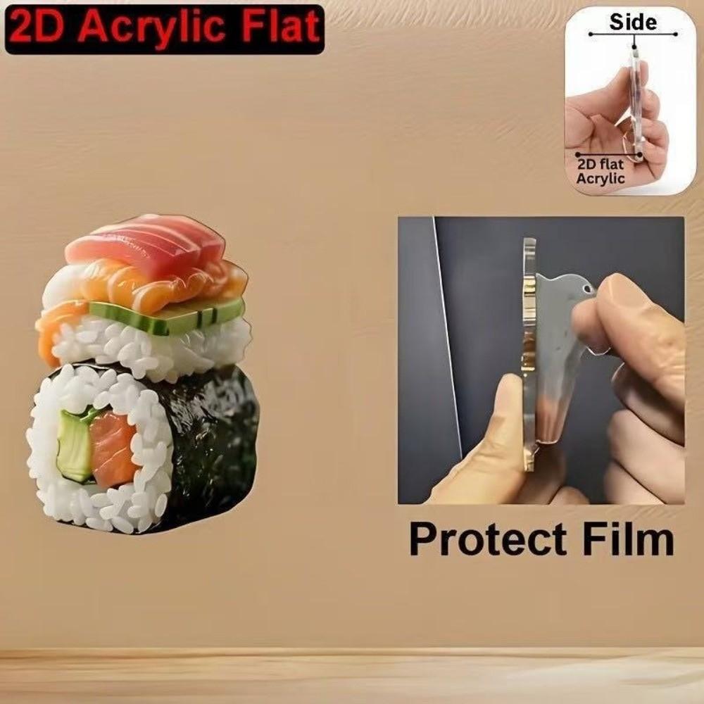 Cute Sushi Food Pendant Mini 2D Hanging Ornament Fashion Sushi Keychain for Friend