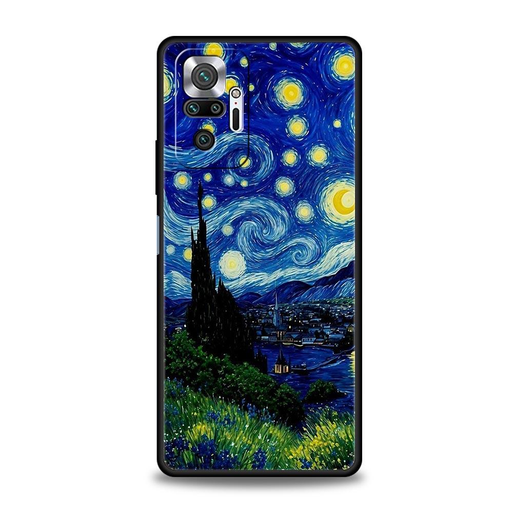 Садовая краска Арт Винсент Ван Гог Чехол для телефона Для Xiaomi Redmi Note 14 13 5G 10 11 12 Pro Plus 4G 14C 13C 12C 10C Черная крышка