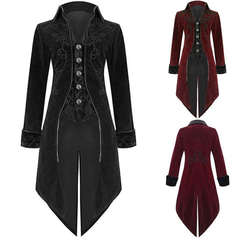 Мужской фрачный пиджак винтажный готический стимпанк униформа костюм для вечеринки верхняя одежда пальто
