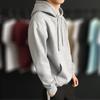 Front Pocket Drawstring Long Sleeve Pullover Hoodie Autumn Winter Solid Color Fleece Lining Hooded Sweatshirt Streetwear