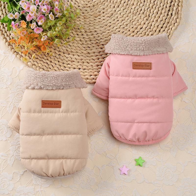 Winter Warm Cotton Pet Coat for Dogs Cats Thickened Cold Weather Apparel Suit for Teddy Corgi Pomeranian Bichon Small Breed Dog Clothing Cozy Jacket