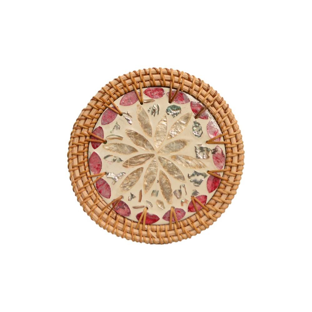 Round Teapot Mats Woven Texture Heat Insulation Pad Tea Ceremony Shell Mats Restaurant