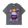 275 GSM Washed T-shirts 100% Cotton Jujutsu Kaisen V41 Kirby Gojo Print Unisex Heavy Cotton T Shirt