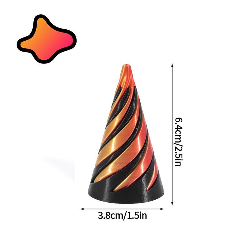 3D Printed Spiral Cone Toy Through Pyramid Toy Spiral Cone Helix Screw Fidget Impossible Pyramid Passthrough Sculpture Decor