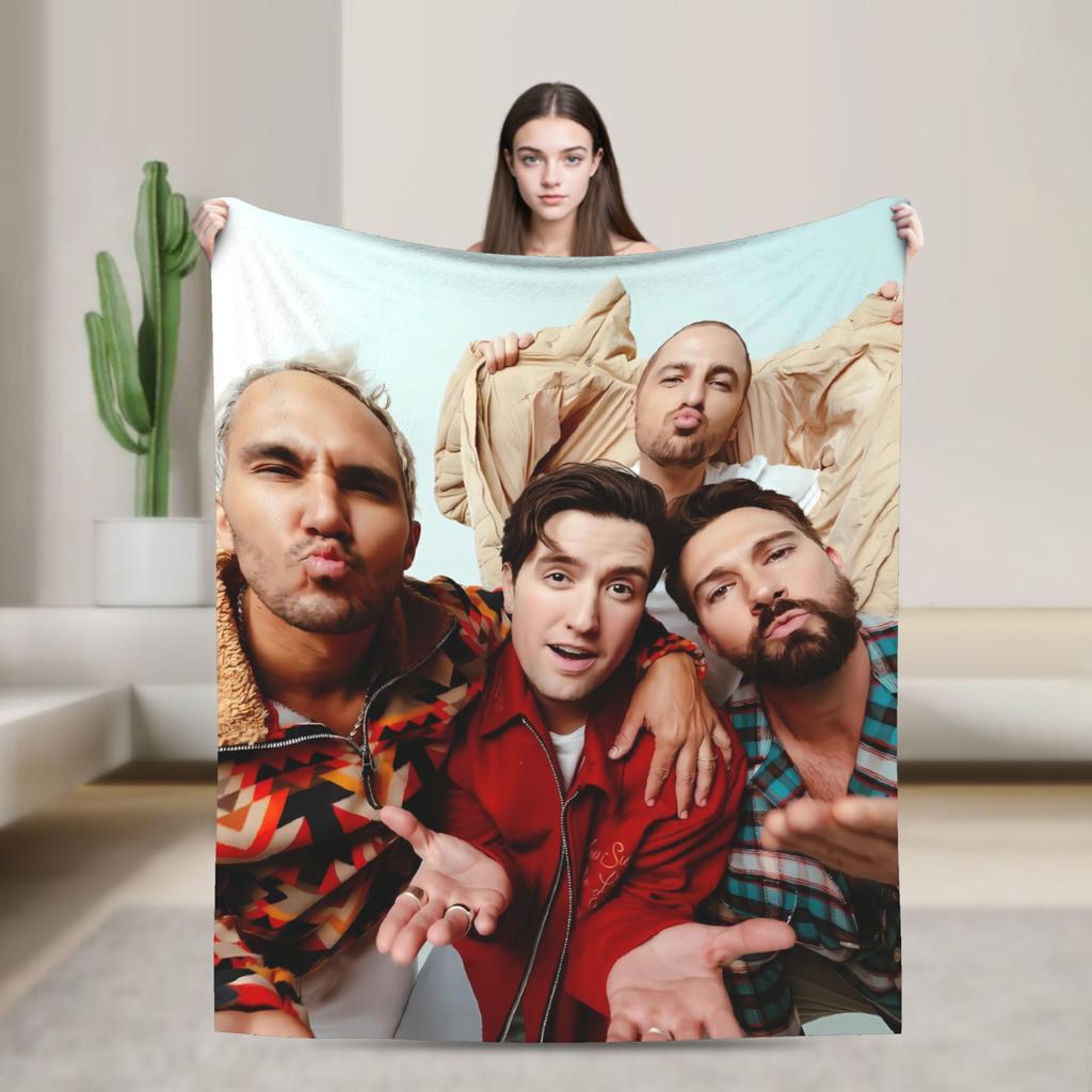 Big Time Rush Band  Flannel Blanket Winter  Super Soft Throw Blanket for Girls Boys Outdoor Funny Bedspread Sofa Bed Cover