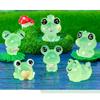 Creative Glow In The Dark Frog Ornaments Resin Craft Animals For Desk Car