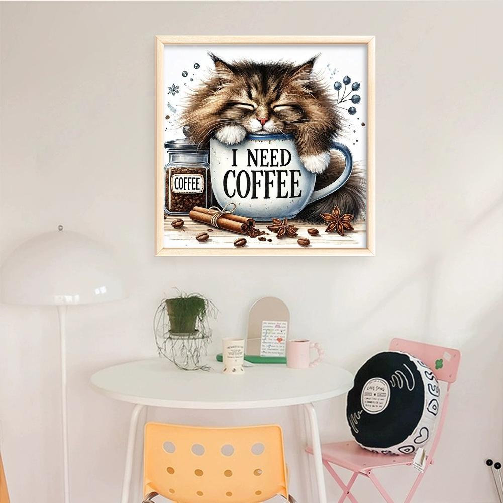 Cute Cat/Dog Full Embroidery Eco-cotton Thread 11CT Printed Cat Cross Stitch Kit Arts DIY Handmade Ornament Home Decor 40*40cm