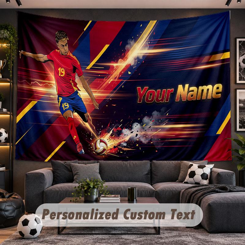 Wall Hanging Tapestry Custom NameLamine Yamal Pattern Personalized Printed Fabric Wall Decor