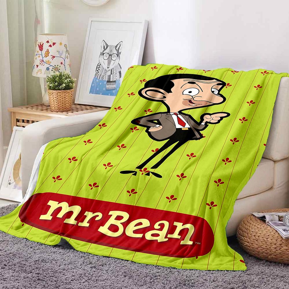 1Pc Mr Bean'S Adventures Flannel Blanket, Soft And Comfortable, Casual Warm, Camping Travel, Christmas, Halloween Xmas Gift N1234