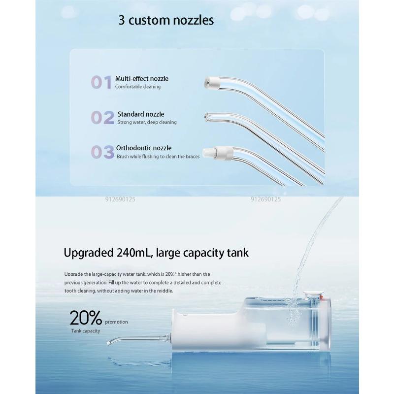 Оральный ирригатор F300 MEO703 Waterpulse стоматологический ирригатор портативный ирригатор для полости рта IPX7 240 мл резервуар для воды очиститель зубов