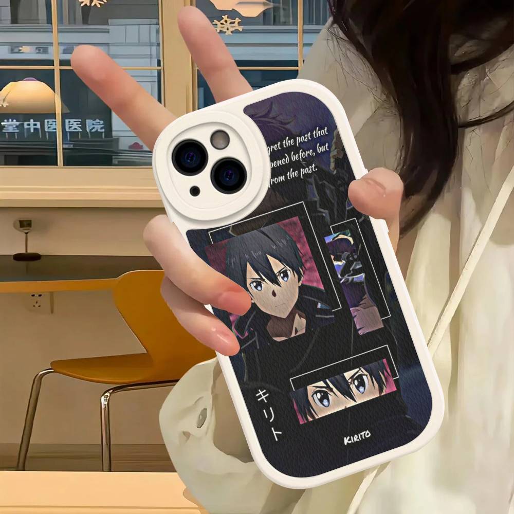 ТВ Аниме Sword Art Online Чехол для телефона Для IPhone 16 15 14 13 12 11 Pro Max Plus Кожаный Мягкий Чехол