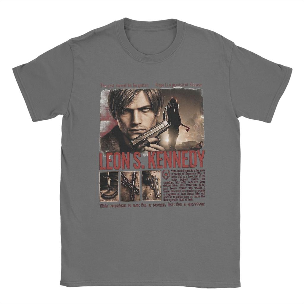 Handsome Unisex Leon Kennedy Gamer Fans Art TShirt Summer Cotton T Shirts For Unisexs Popular Pattern Tee Shirt ShortSleeve