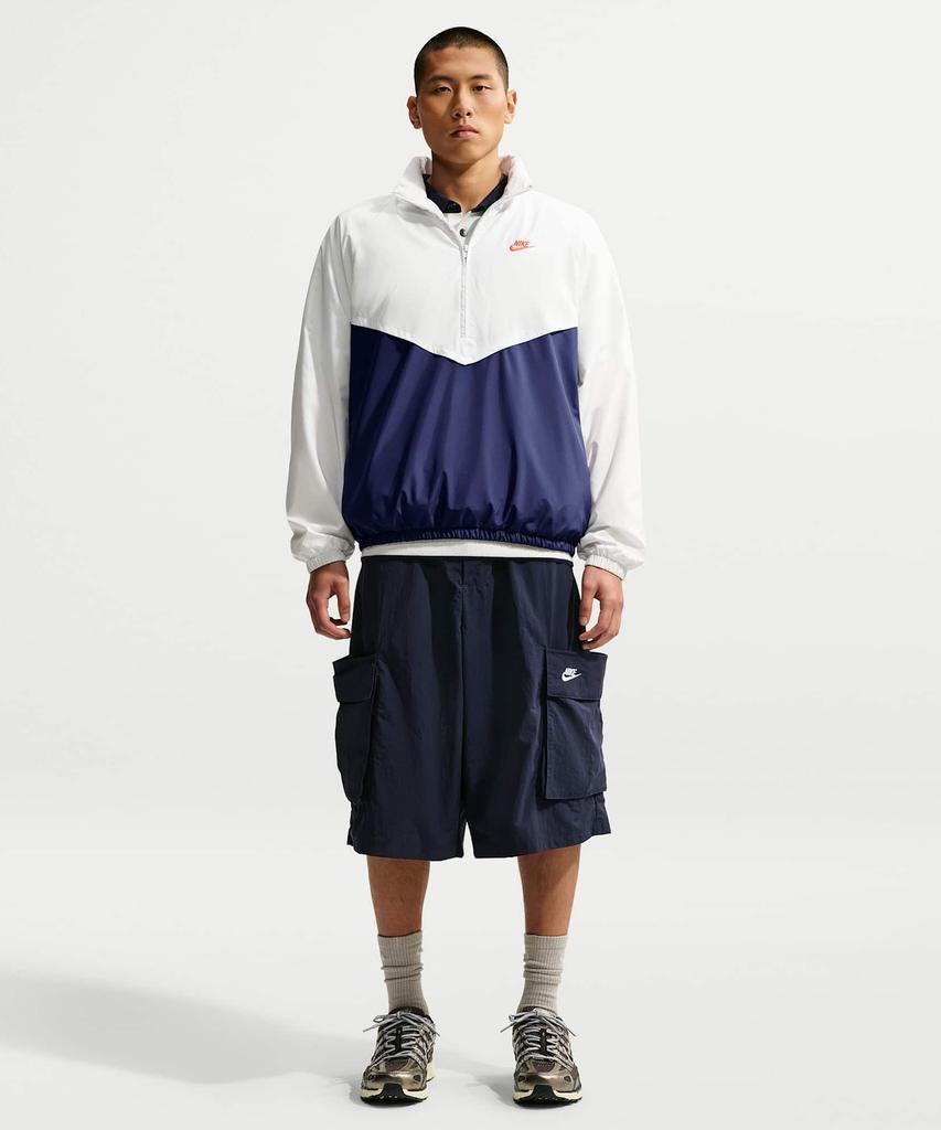 Nike Легкая куртка Windrunner с полумолнией M - Summit White:Голубая пустота:Светло-малиновый / If3391-121